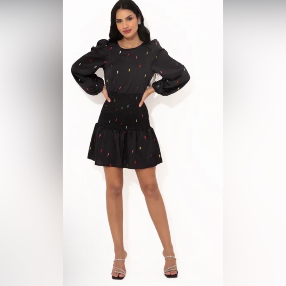 ✨Never Fully Dressed Lightening Bolt Shirred Dress✨ NWT